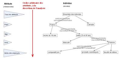 une illustration de la réalisation d'un arbre de segmentation