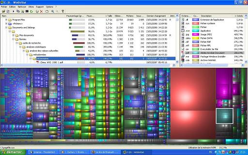 vignette : l'image du disque dur avec Windirstat