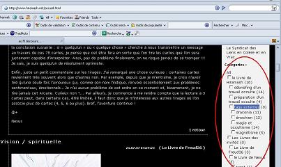 copie d'�cran du livre des ombres pour montrer le jeu de tags, ou cat�gories